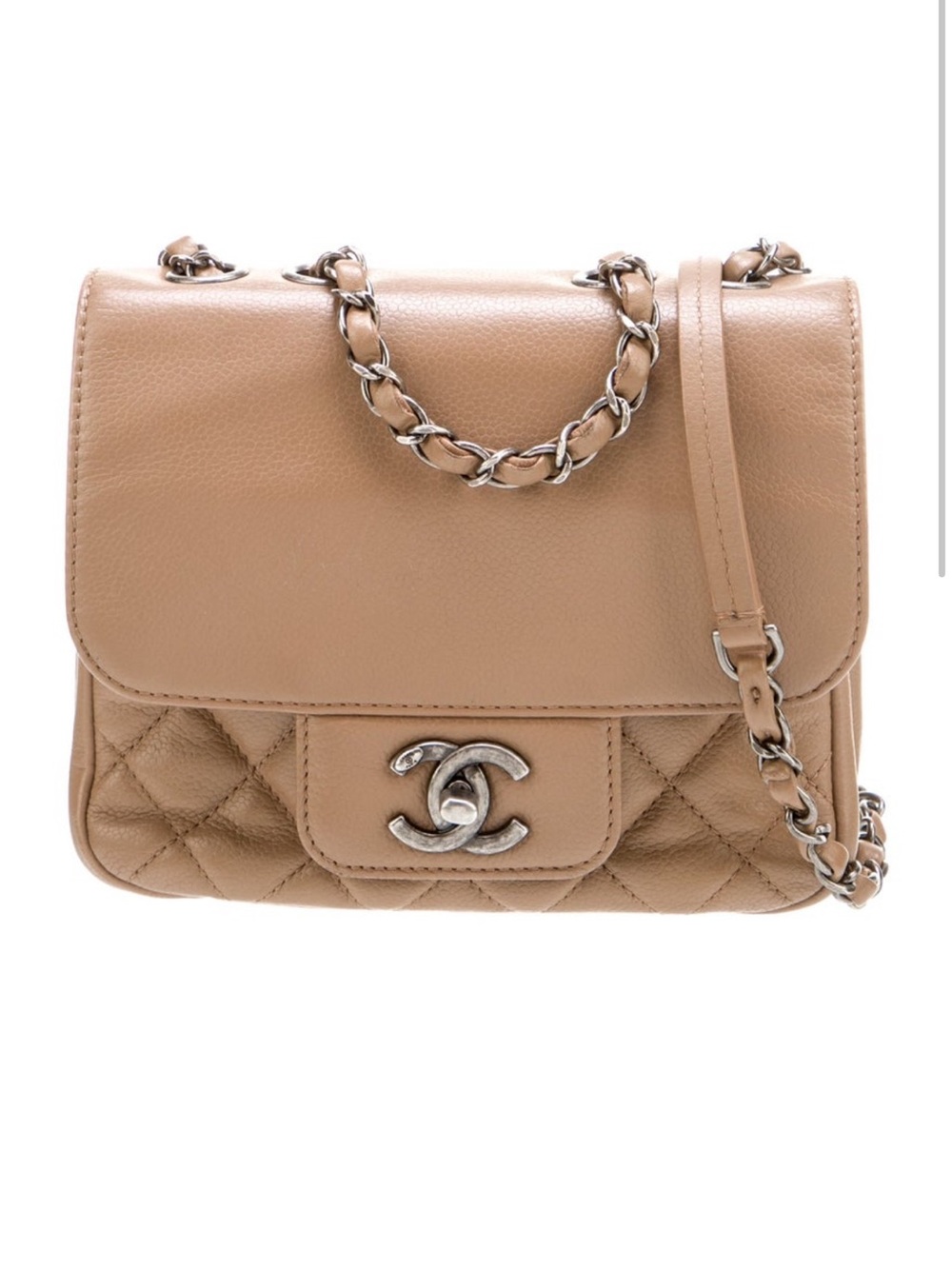 CHANEL Caviar Quilted Mini All About Flap Bag in Brown